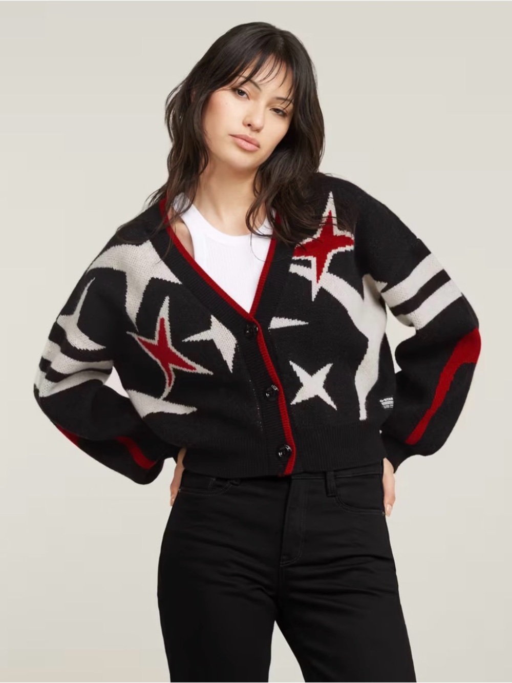 G-Star Black Holiday Loose Knitted Cardigan